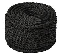 vidaXL Corde de travail torsadée d'amarrage Polypropylène 14 mm 25 m Noir