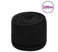 vidaXL Corde de travail Noir 16 mm 100 m Polyester