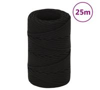 vidaXL Corde de travail Noir 2 mm 25 m Polyester