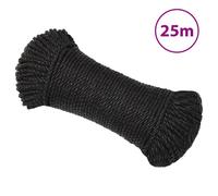vidaXL Corde de travail Noir 3 mm 25 m polypropylène