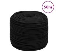 vidaXL Corde de travail Noir 8 mm 50 m Polyester