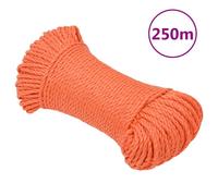 vidaXL Corde de travail Orange 6 mm 250 m Polypropylène