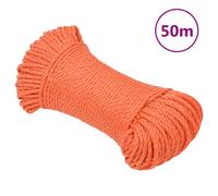 vidaXL Corde de travail Orange 6 mm 50 m Polypropylène