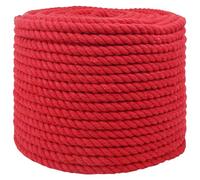 vidaXL Corde en Coton 10 mm 50 m Rouge 100% Coton