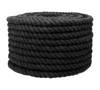 vidaXL Corde en Coton 16 mm 25 m Noir 100% Coton