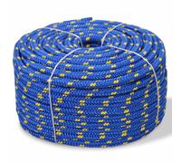 vidaXL Corde de bateau Polypropylène 10 mm x 50 m Bleue Flottante Anti-UV Anti-usure