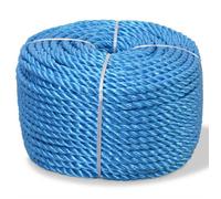 vidaXL Corde Torsadée Polypropylène 10 mm 100 m Bleu Cable de Construction 91305
