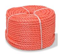 vidaXL Corde Torsadée Polypropylène 10 mm 500 m Orange Jardin Cordage Cordon