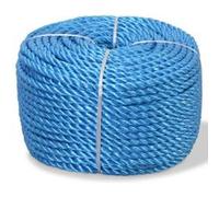 vidaXL Corde Torsadée Polypropylène 12 mm 100 m Bleu Maison Jardin Atelier Bleu G