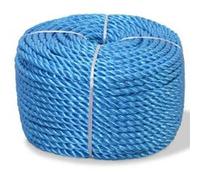 vidaXL Corde Torsadée Polypropylène 14 mm 250 m Bleu Jardin Cordage Cordon