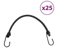 vidaXL Cordes élastiques avec bandes réfléchissantes et crochets 25pcs, cordon élastique avec crochet, sangle élastique avec