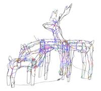 vidaXL Cordon lumineux de Noël 3 pcs Rennes 229 LED