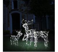 vidaXL Cordon Lumineux de Noël 3 pcs Rennes Décoration de Noël Lumière Décoration de Jardin Balcon Extérieur Maison 51011