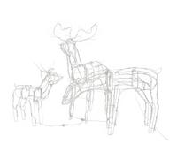 vidaXL Cordon Lumineux de Noël 3 pcs Rennes Décoration de Noël Lumière Décoration de Jardin Balcon Extérieur Maison Intérieur 229 LED