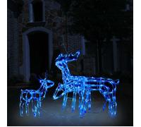 vidaXL Cordon Lumineux de Noël 3 pcs Rennes Ornement de Noël Décoration de Vacances Jardin Patio Arrière-cour Extérieur 328540