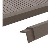 vidaXL Cornière de terrasse WPC 170 cm 5 pcs 45022 Marron foncé