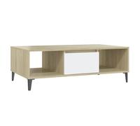 vidaXL Couchtisch Weiß und Sonoma-Eiche 103,5x60x35 cm Holzwerkstoff