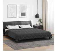VIDAXL Couette d'été 220 x 200 cm Anthracite en microfibre - Légère et respirante