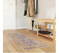 Vidaxl Coureur De Tapis Marsa Gris 50 X 200 Cm Polyester Et Pvc