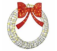 Vidaxl Couronne Avec 150 Led Blanc Chaud 120 Cm Rotin