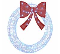Vidaxl Couronne Avec Des Lumières À Led Bleu 75 Cm Acrylique