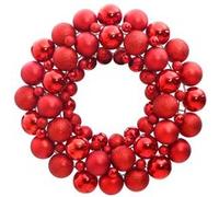 vidaXL Couronne de Noël, Décoration de Vacances Suspendue, Ornement de Noël Fête Festival Jardin Extérieur, Rouge 45 cm Polystyrène Rouge G