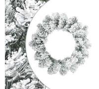 vidaXL Couronne de Noël Vert et Blanc Ø 50 cm PVC
