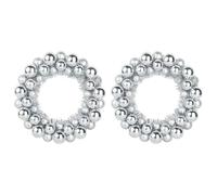 vidaXL Couronnes de Boules de Noël 2 pcs Argent 33 x 33 x 7 cm, Couronne de Salon, Ronde, Design Moderne, Légère et Durable, Décoration de Fête, Intérieur et Extérieur