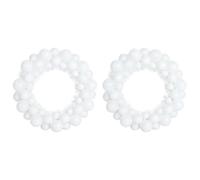 vidaXL Couronnes de Boules de Noël 2 pcs Blanc 33 x 33 x 7 cm, Couronne de Salon, Ronde, Design Moderne, Légère et Durable, Décoration de Fête, Intérieur et Extérieur