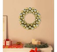 vidaXL Couronnes de Boules de Noël 2 pcs Doré 33 x 33 x 7 cm, Couronne de Salon, Ronde, Design Moderne, Légère et Durable, Décoration de Fête, Intérieur et Extérieur