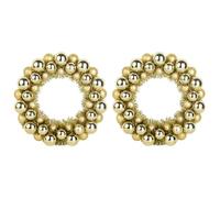 vidaXL Couronnes de Boules de Noël 2 pcs Doré 33 x 33 x 7 cm, Couronne de Salon, Ronde, Design Moderne, Légère et Durable, Décoration de Fête, Intérieur et Extérieur