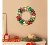 vidaXL Couronnes de Boules de Noël 2 pcs Multicolore 33 x 33 x 7 cm, Couronne de Salon, Ronde, Design Moderne, Légère et Durable, Décoration de Fête, Intérieur et Extérieur