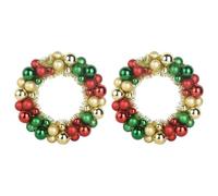 vidaXL Couronnes de Boules de Noël 2 pcs Multicolore 33 x 33 x 7 cm, Couronne de Salon, Ronde, Design Moderne, Légère et Durable, Décoration de Fête, Intérieur et Extérieur