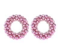 vidaXL Couronnes de Boules de Noël 2 pcs Rose 33 x 33 x 7 cm, Couronne de Salon, Ronde, Design Moderne, Légère et Durable, Décoration de Fête, Intérieur et Extérieur