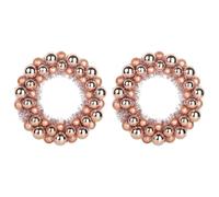 vidaXL Couronnes de Boules de Noël 2 pcs Rose doré 33 x 33 x 7 cm, Couronne de Salon, Ronde, Design Moderne, Légère et Durable, Décoration de Fête, Intérieur et Extérieur