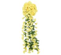 vidaXL Couronnes de Noël Fleurs 3 pcs. Jaune 85 cm
