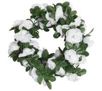 vidaXL Couronnes de Noël fleurs 6 pcs. Roses de printemps Blanc 250 cm