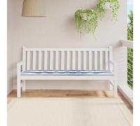 vidaXL Coussin de banc de jardin bleu et blanc 180 x 50 x 4 cm Tissu Oxford