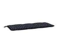 vidaXL Coussin de Banc de Jardin Carreaux Noir 120x50x7 cm Tissu, Coussin, Coussin de Banc, Coussin de Jardin, Coussin d'extérieur, Coussin de siège