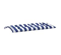 vidaXL Coussin de Banc de Jardin, Coussin de Siège, Coussin de Banc de Patio, Coussin de Meuble de Jardin d'Extérieur, Rayures Bleues/Blanches 100x50x7 cm