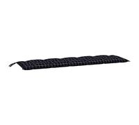 vidaXL Coussin de Banc de Jardin, Coussin de Siège, Coussin de Banc de Patio, Coussin de Meuble de Jardin d'Extérieur, Carreaux Noir 180x50x7 cm Tissu Oxford