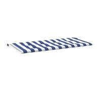 vidaXL Coussin de Banc de Jardin, Galette de Chaise Antidérapante, Décoration Terrasse Patio Salle de Séjour, Rayures Bleues et Blanches 120x50x4cm