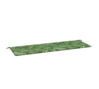 vidaXL Coussin de Banc de Jardin, Galette de Chaise Antidérapante, Décoration Terrasse Patio Salle de Séjour, Motif de Feuilles 150x50x4 cm