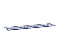 Tuinbankkussen gestreept 200x50x3 cm stof wit en blauw361201