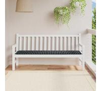 vidaXL Coussin de banc de jardin Plaid Noir 180 x 50 x 4 cm Tissu Oxford