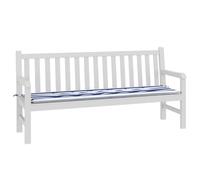 vidaXL Coussin de Banc de Jardin Rayé Bleu et Blanc 180 x 50 x 4 cm, Coussins pour Salon, rectangulaires, Modernes, durables, Jardin, intérieur, extérieur, en Mousse, Tissu Oxford