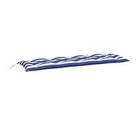 vidaXL Coussin de banc de jardin Rayures bleues/blanches 150x50x7 cm