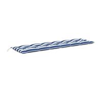 vidaXL Coussin de Banc de Jardin Rayures Bleues et Blanches 200x50x7cm, Coussin, Coussin de Banc, Coussin de Jardin, Coussin d'extérieur
