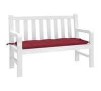 vidaXL Coussin de Banc de Jardin, Revêtement de Banc avec Jeux de Cordes, Coussin d'Extérieur Imperméable, Rouge Bordeaux 120x50x7 cm