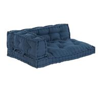 vidaXL Coussin de canapé en Palette avec Soutien pour Bras et Dos - Tissu Bleu